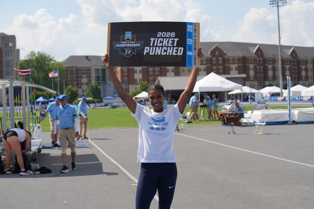 UNCTrack_Field's tweet photo. Third flight demon 😈 

Spencer absolutely dominated in the women's javelin throw having the best series of her life. She PRed in her first and third throws of the day! She's the second thrower of the day to punch her ticket to the national championship 🎟️

📐51.05m (167-6) https://t.co/CImZPmqEZ1