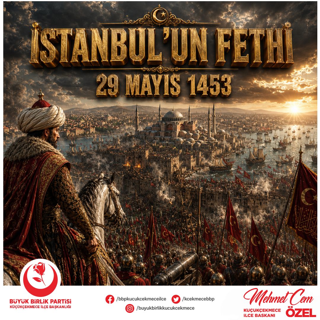 Cemozel63's tweet photo. Fatih Sultan Mehmet Han ve kahraman ordusunun azim, inanç ve kararlılıkla yazdığı bu büyük zafer; tarihin akışını değiştiren kutlu bir fetih olarak hafızalara kazındı.

İstanbul’un Fethi’nin yıl dönümünde, ecdadımızı rahmet ve minnetle anıyoruz. 🇹🇷

@s_selimsimsek | @kcekmecebbp https://t.co/8Ua3qhWllr
