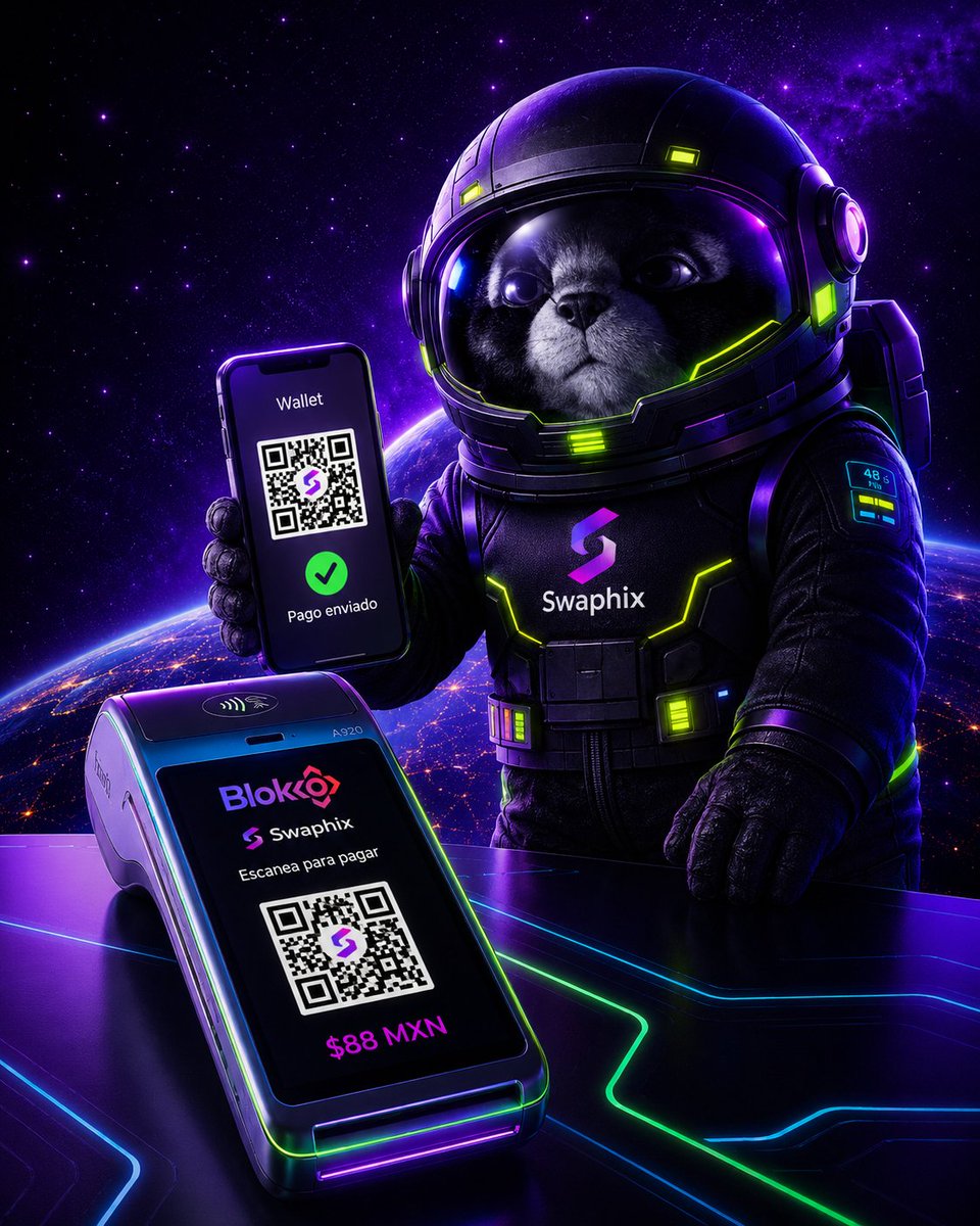 Swaphix_team's tweet photo. 🤑📱Pagar con tu wallet nunca fue tan fácil. Llegas, escaneas, pagas. Solo tu wallet y una terminal Blokko.

😎Swaphix vive dentro de Blokko. Paga con USDT, USDC o tus criptos. Sin volatilidad. Sin plástico. Con privacidad.

El futuro ya está aquí. 🇲🇽 @blokko_io + @Swaphix_team https://t.co/003yFfBIbM