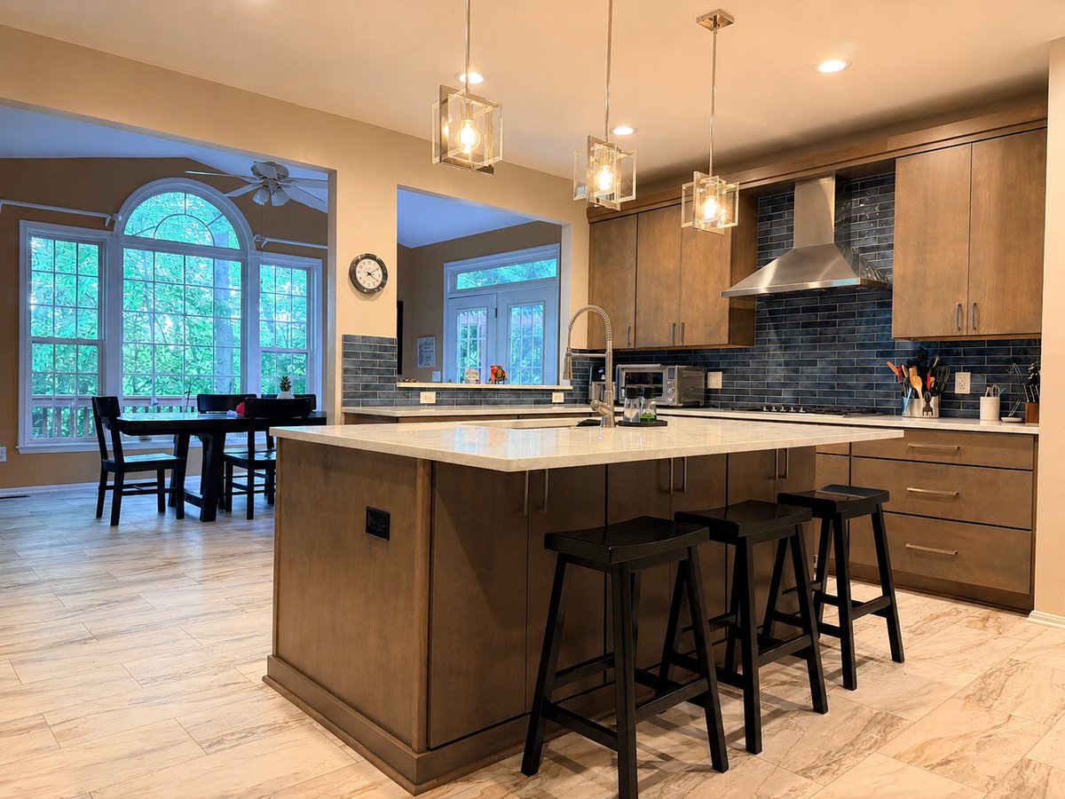 selectkb's tweet photo. Take a look at the before and after photos below.
 
Major details of the project include changing the island's design, removing the old cabinetry, countertops, appliances and flooring. We reworked the footprint. 
#kitchendesign #kitchenremodel #beforeandafter #renovation https://t.co/fT5f2TdbT8