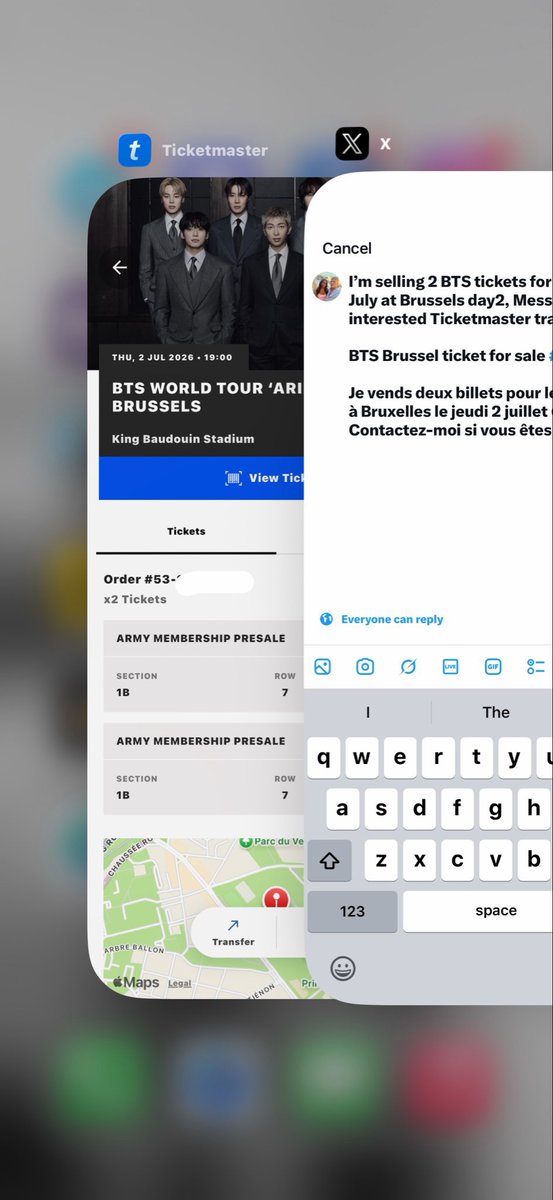 onlylilvante's tweet photo. ‼️BTS in EUROPE scammer alert‼️

if anyone sends you “ticket proof” that look like this - it’s a SCAM

tickets for europe do NOT look like that. these screenshots/screen recordings are edited so please do not buy from these sellers.

stay careful and protect your money ARMY 💜 https://t.co/tcYrdeOGeY