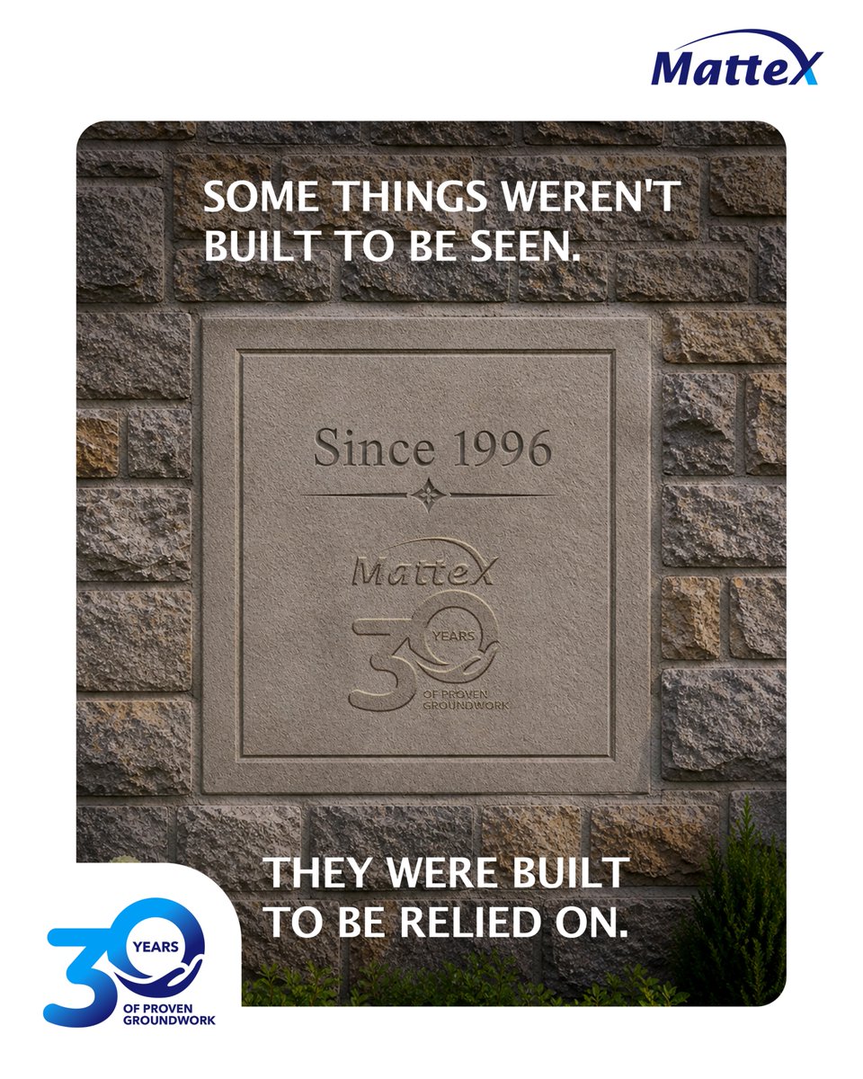 Mattex_Group's tweet photo. For 30 years, we've been the layer beneath the surface, in roads, in fields, in stadiums, in gardens. 

Not looking for credit. Just delivering consistency, durability, and trust. That's what Proven Groundwork means. And we're just getting started.

#30YearsOfProvenGroundwork https://t.co/Szer4L1l9J