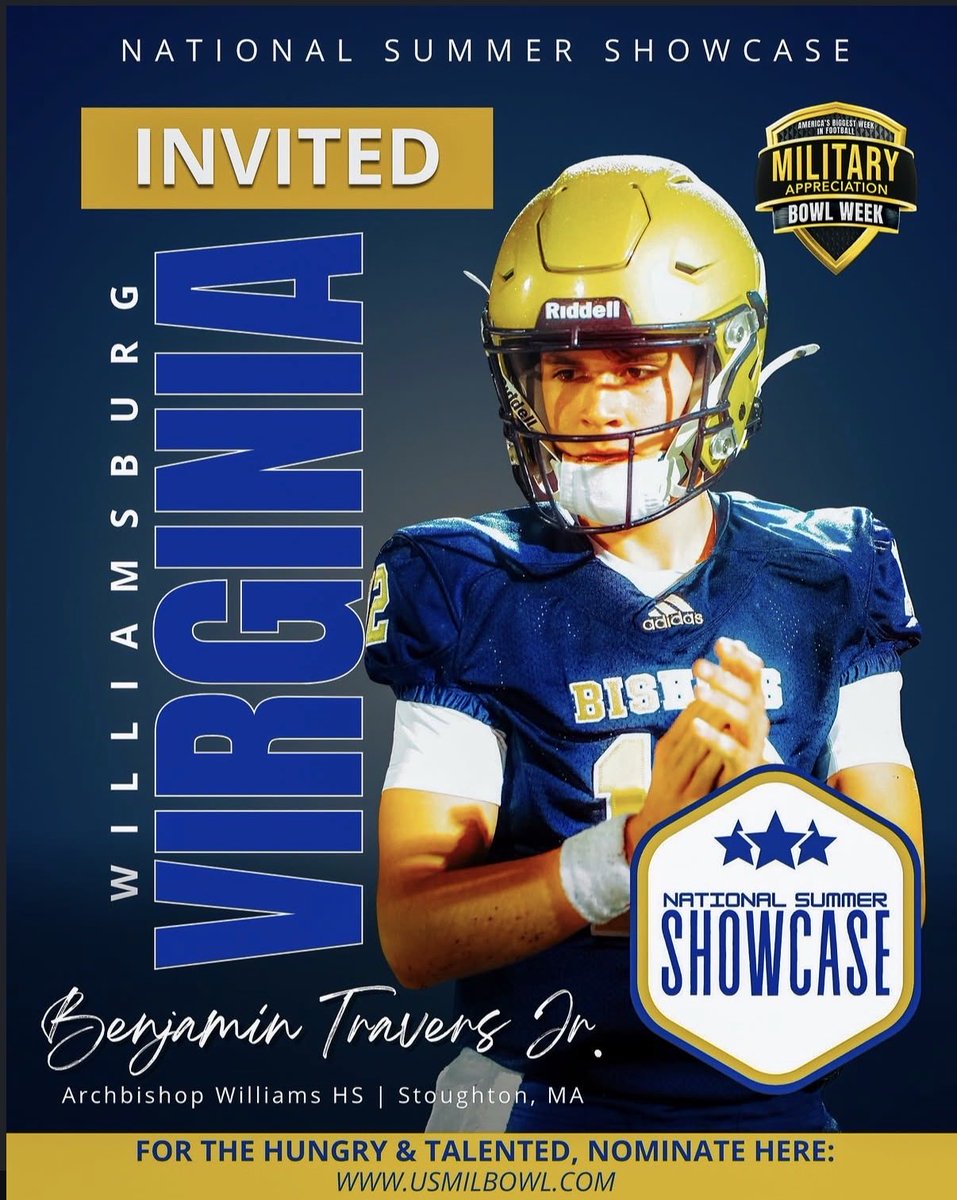 BenTraversQB's tweet photo. It is official! Virginia here we come. Thank you to all of the coaches who have supported me throughout my journey. @masselitefb @OdellJamJones1 @PRZNewEngland @AWHSFootball1 https://t.co/iD0qWz22Pd