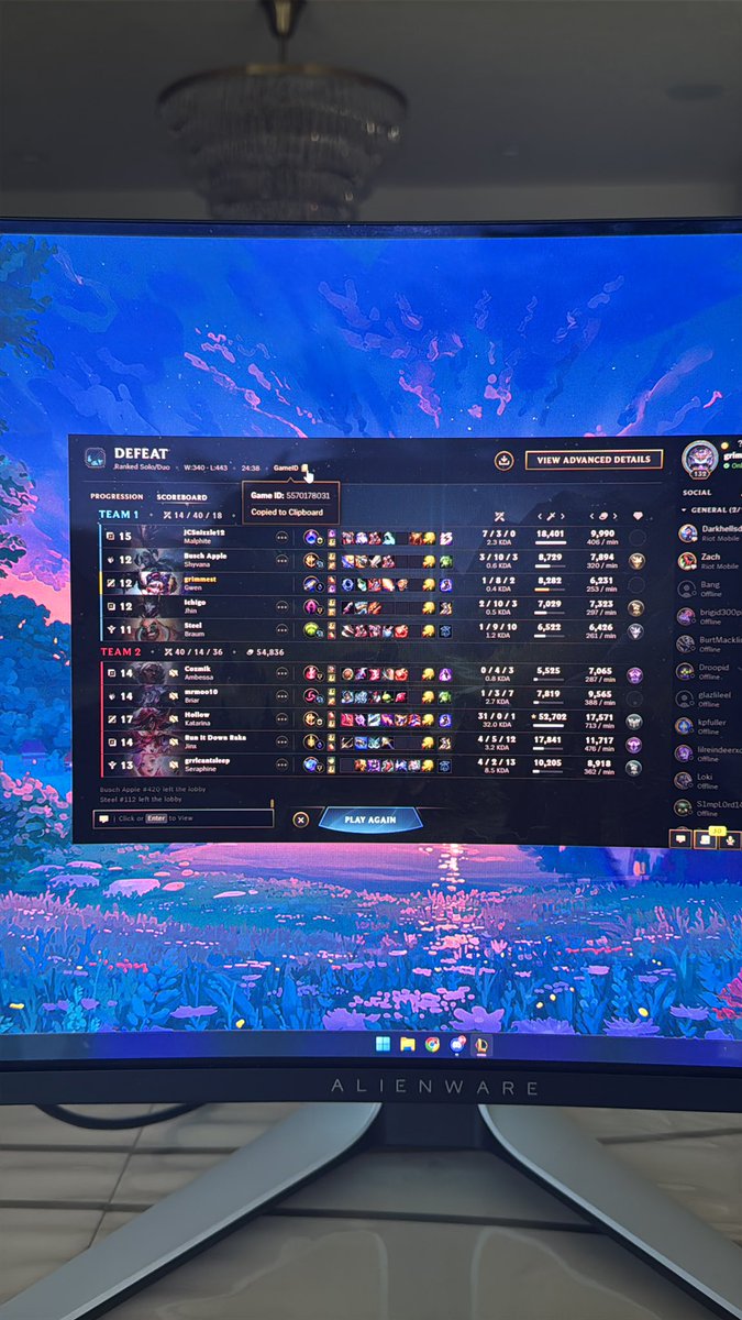 grimmest's tweet photo. @drewlevin I’m just a wee Iron loser, but this fking sucked. Clearly a smurf. 2 penta kills, 3 quadra. https://t.co/F5d2E8IfCJ