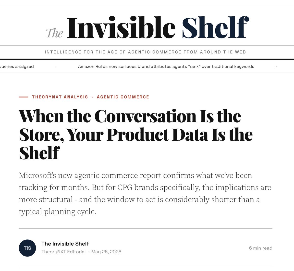 TheoryHouse's tweet photo. Stay in the loop with the rapidly changing world of agentic commerce. Subscribe at https://t.co/o4uAouqXVx https://t.co/7NK4tpb38H