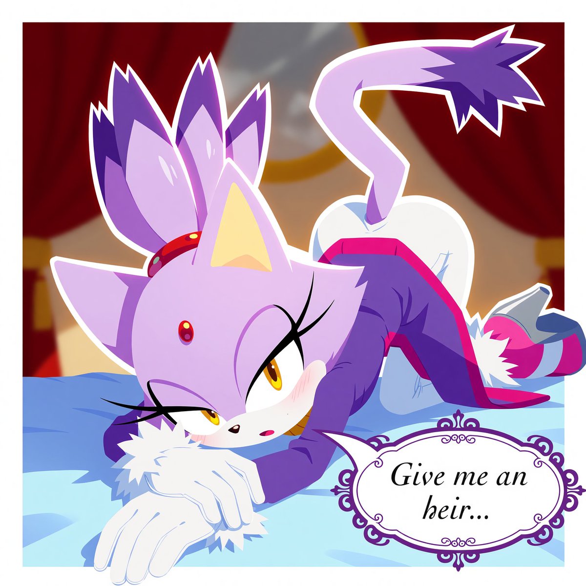 bonsoirdude's tweet photo. POV: You walked into Blaze the Cat's royal chambers. #blazethecat #sonicthehedgehog ~ai https://t.co/lz0LEAz8No