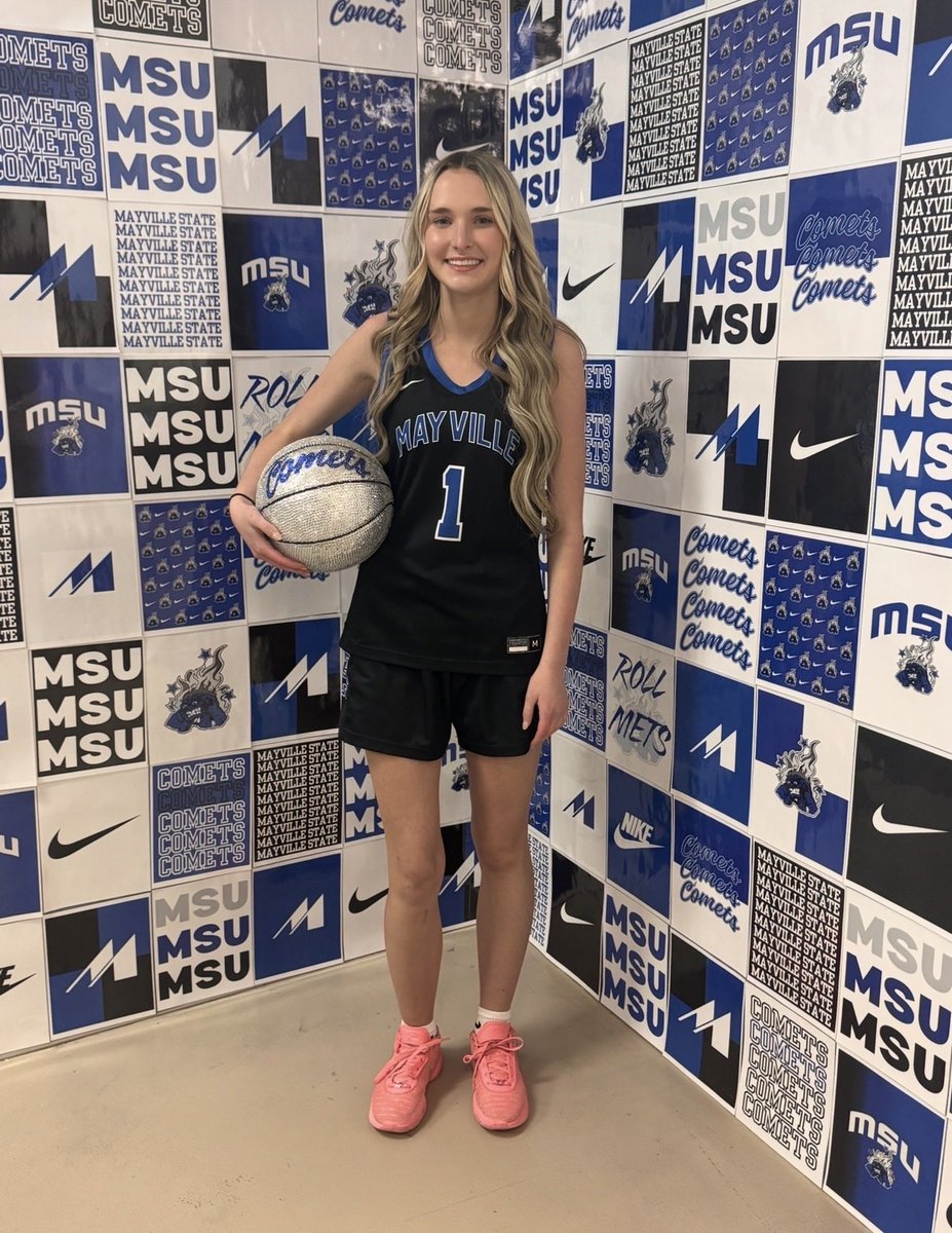 MTravis92269's tweet photo. After a great visit with Coach @JennaBolstad, I am so grateful to receive my first offer to play basketball at Mayville State. https://t.co/Bjc4Ch2SRD