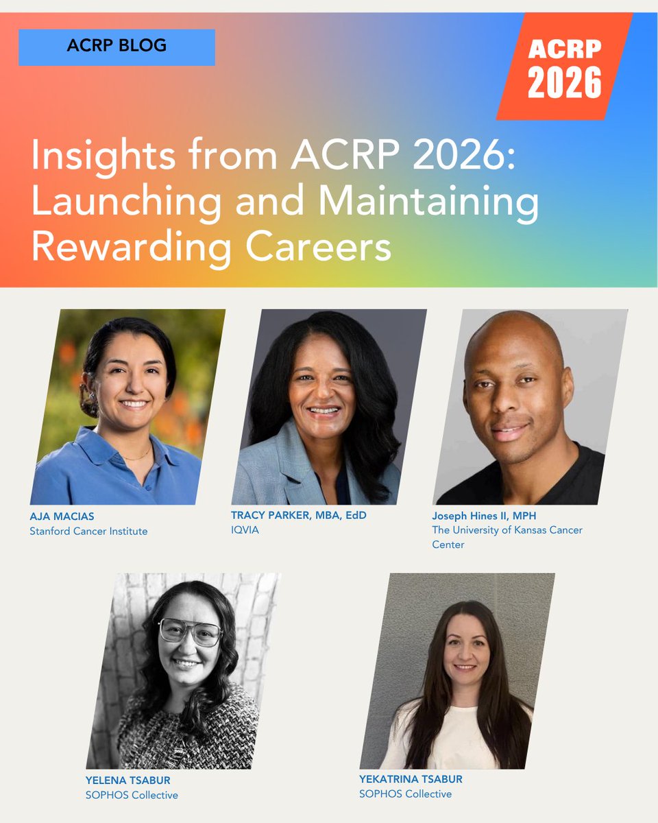 ACRPDC's tweet photo. Presenters at #ACRP2026 explored onboarding strategies, workplace dynamics, career growth, and skill development needed for long-term success in clinical research.

Five industry experts share takeaways: https://t.co/Y0HT1oCudJ

Session replays available: https://t.co/dgkyv05tmd https://t.co/ZOXCyFbyLH