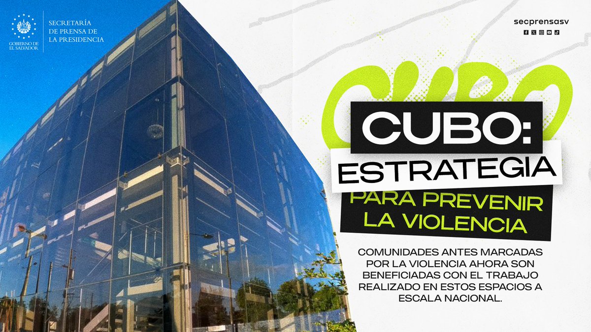 SecPrensaSV's tweet photo. #CUBO | Los Centros Urbanos de Bienestar y Oportunidades (CUBO), impulsados por el Gobierno del Presidente @nayibbukele, continúan consolidándose como espacios de prevención de la violencia y oportunidades para las comunidades.

Con más de 800,000 visitas acumuladas en 12 centros a escala nacional y 15,000 asistencias en lo que va del año, su impacto sigue creciendo, mientras se avanza en la construcción de 10 nuevos CUBO en distintas zonas del país. #SecretaríaDePrensa