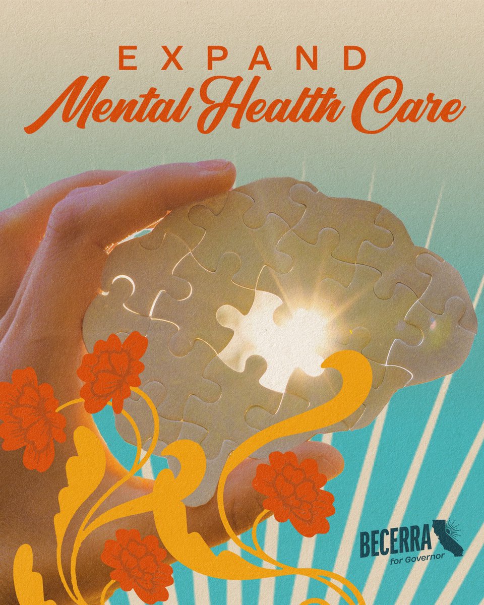 XavierBecerra's tweet photo. I started my career as a legal advocate for people with mental illness who had no voice. I’ve seen firsthand what happens when people fall through the cracks — and California must do more.

Mental illness is a public health crisis, and we need to treat it like one. As your next Governor, I will  strengthen California’s mental health infrastructure and cut the red tape standing between people and care.

We cannot accept a system where people are suffering on our streets without treatment or support. California must lead with urgency, accountability, and compassion — and make sure people get the help they need.