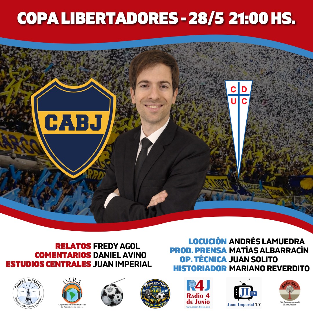 oirsarg's tweet photo. 📌 @fpdelosarg - @PasiongolAR 
⏰ 21:00
⚽️ @BocaJrsOficial 🆚 @Cruzados
🏆 @libertadores
🗣️ @FredyAgol
🎙️ Daniel Avino
📻 @Radio4deJunio, @juanimperialtv,  @CadenaImperial y @oirsarg
💻 https://t.co/JlhqO4VRTB - https://t.co/OQ2fGITMcG https://t.co/CnqwLdOSId