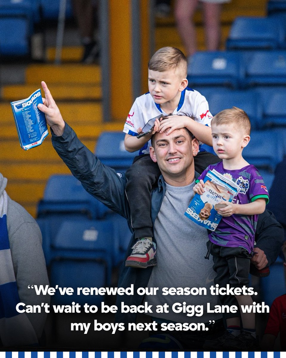 buryfcofficial's tweet photo. #BeThere in 2026/27, just like Luke and his family 💙

It is your last day to lock in your Season Ticket at renewal prices! #buryfc