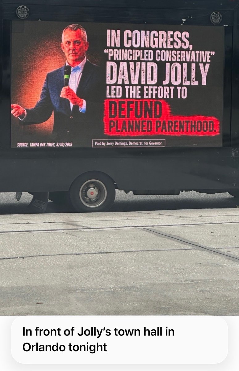 AHochkammer's tweet photo. Jolly led the effort to defund @PPFA and sponsored a federal fetal personhood bill.  I’m glad @DemingsForGov is putting @davidjollyfl ‘s record during his brief stint Congress in front of the Dems of Florida. @JessicaValenti https://t.co/mshJHYD64Z