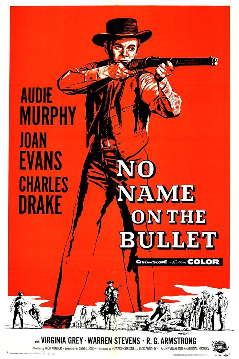 FrankMalfitano's tweet photo. 1 MORE LIST OF 100 FAVORITE FILMS (IN NO ORDER) 32: #WWII hero turned actor #AudieMurphy died 55 years ago 2day here’s a fine taut 1959 psychological #filmnoir #Western about town wondering who gunmen has come to kill 🎥 by #JackArnold #CharlesDrake #WillisBouchey #VirginiaGrey https://t.co/eim7NxMDOf