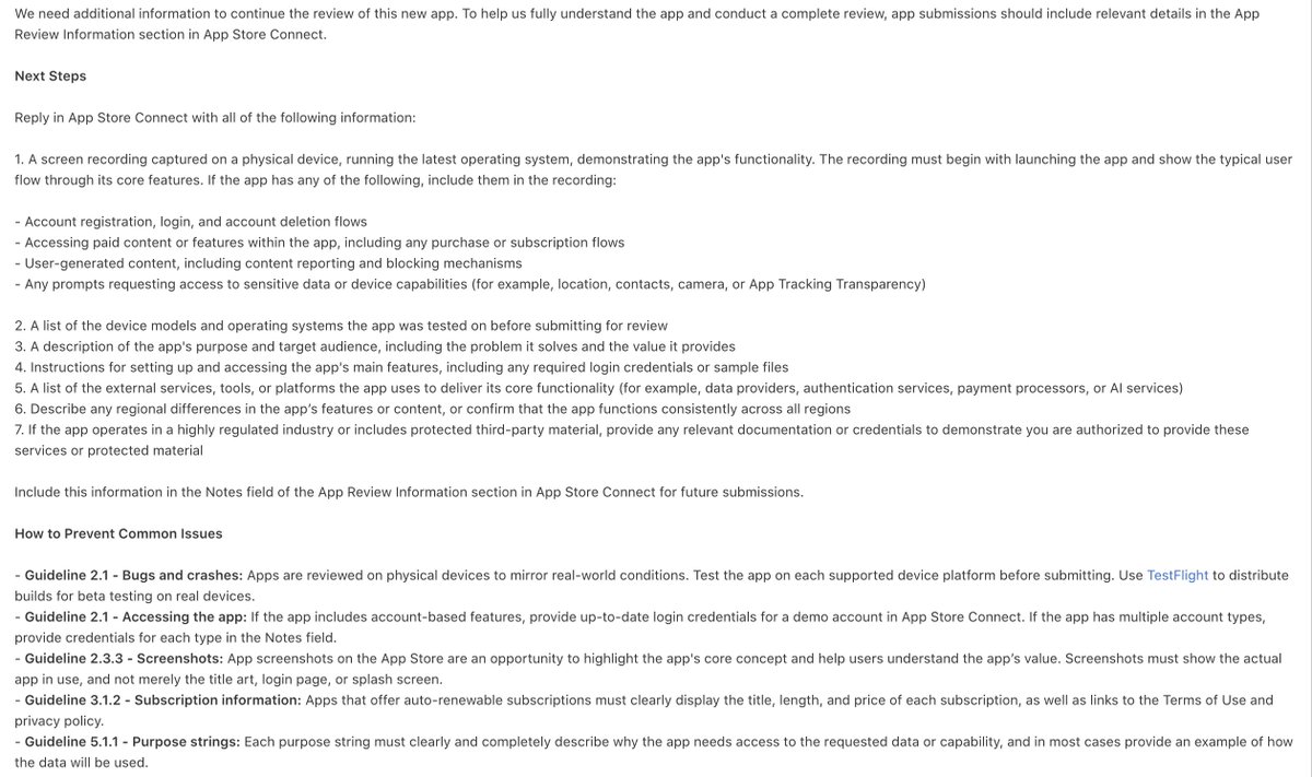 shwiinn's tweet photo. App Store completely changed their review process for new apps.

I guess this means every new app will get rejected first, and we’ll have to create new IAPs again.

App Store submissions are becoming more &amp; more time-consuming. https://t.co/RRPIPqafm4