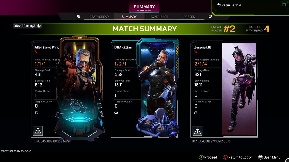 DrakeGaming_3's tweet photo. @PlayApex Today’sApex Bitch of this Match (ABM) award goes to Shadow33Warrior who bailed as soon as he got knocked &amp; cried about it. Why did he die? Why else? Over trying to get loot from an Assault Bin as the FIRST ring was coming in and guess what - there was a team there. https://t.co/K7ekRgd3aP