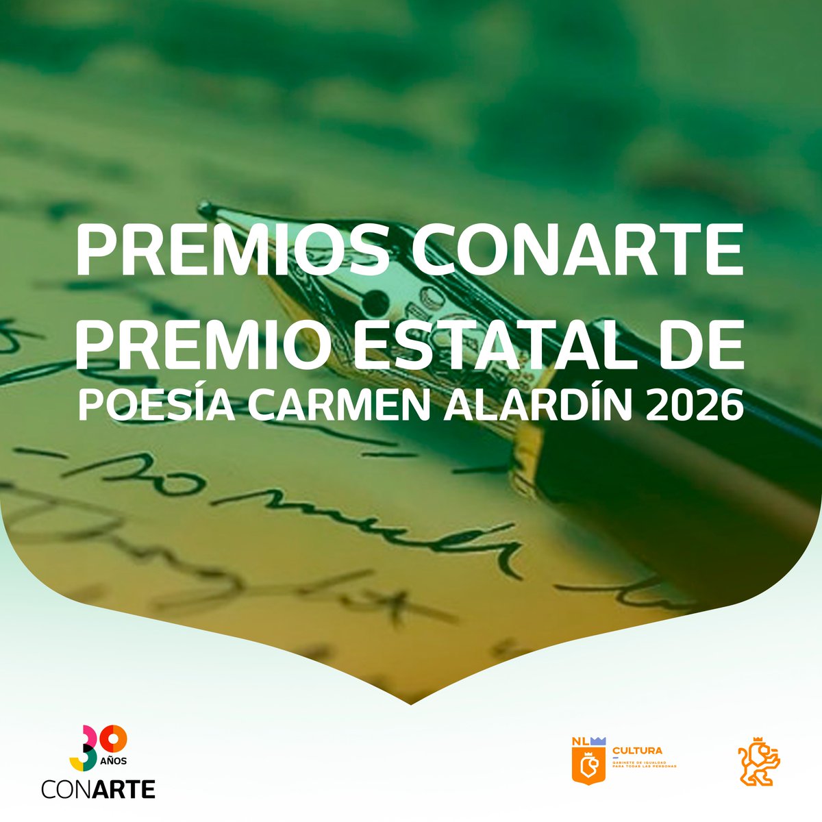 conartenl's tweet photo. CONARTE invita a escritoras y escritores a participar en el Premio Estatal de Poesía Carmen Alardín 2026 con un poemario inédito en español y de tema libre.

Consulta las bases en https://t.co/g1RO8LGlzD
 #CulturaNL https://t.co/HWNJj47vT8