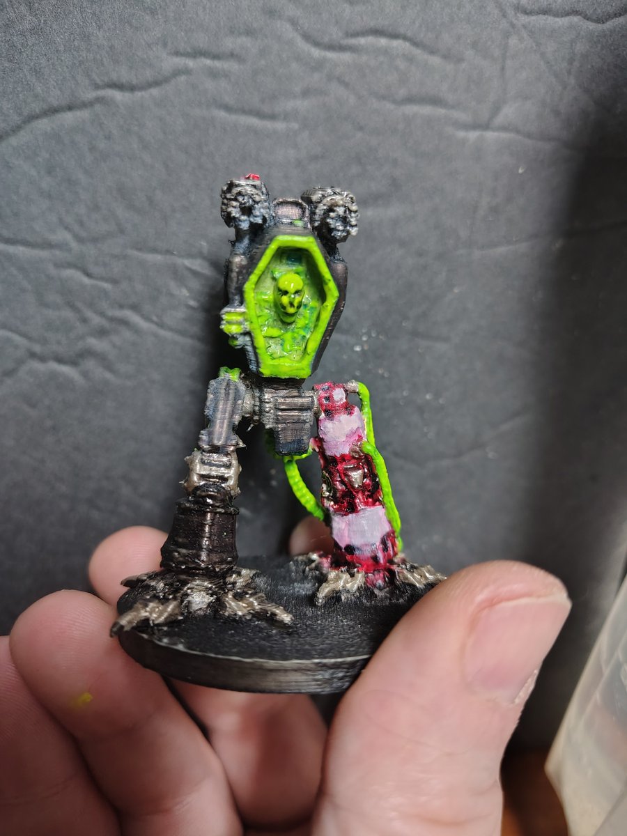 GrimlightHQ's tweet photo. Not too shabby for a low res (.2mm layer) fdm print. #miniaturepainting #wargaming #skirmishgame #weaponsofmassdysfunction #minis https://t.co/Eb8T5lkaa9