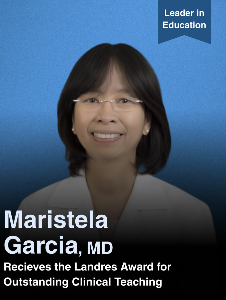 UclaGeriatrics's tweet photo. We’re proud to celebrate Dr. Maristela Garcia, recipient of the Landres Award for Outstanding Clinical Teaching 🏆👏Her dedication and impact on trainees continue to inspire excellence across our department. Congratulations! 🎉🎓 https://t.co/DSsW4eI48Q