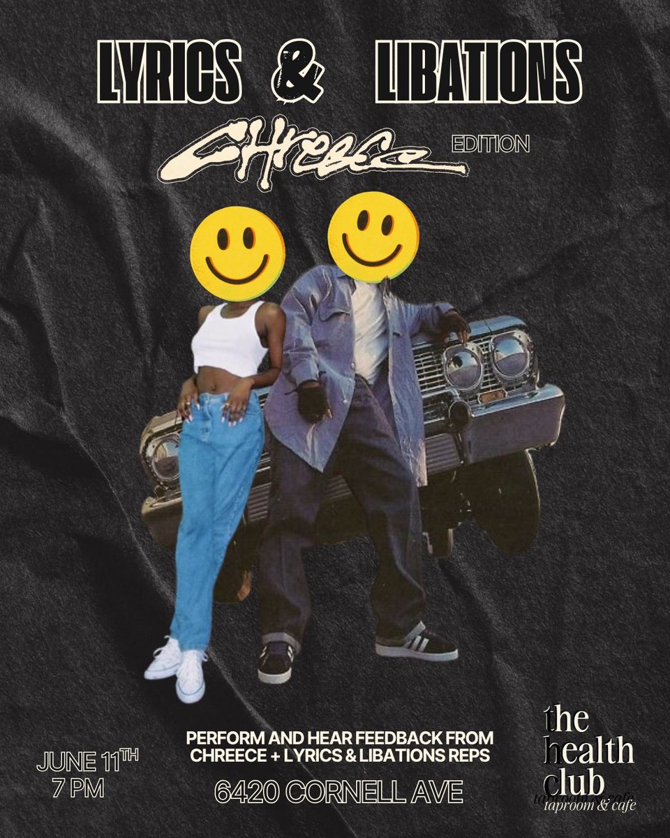 chreeceaf's tweet photo. Back for round 2!

We are teaming up with @rhetoryk_3rd and @simon_sed to bring you a special Lyrics and Libations: Chreece Edition on June 11th @thctaproom !!

Submissions are open! 
This is a great opportunity to get real time feedback from a Chreece’ very own @jbrookinz ! https://t.co/pBMkRwKLa9