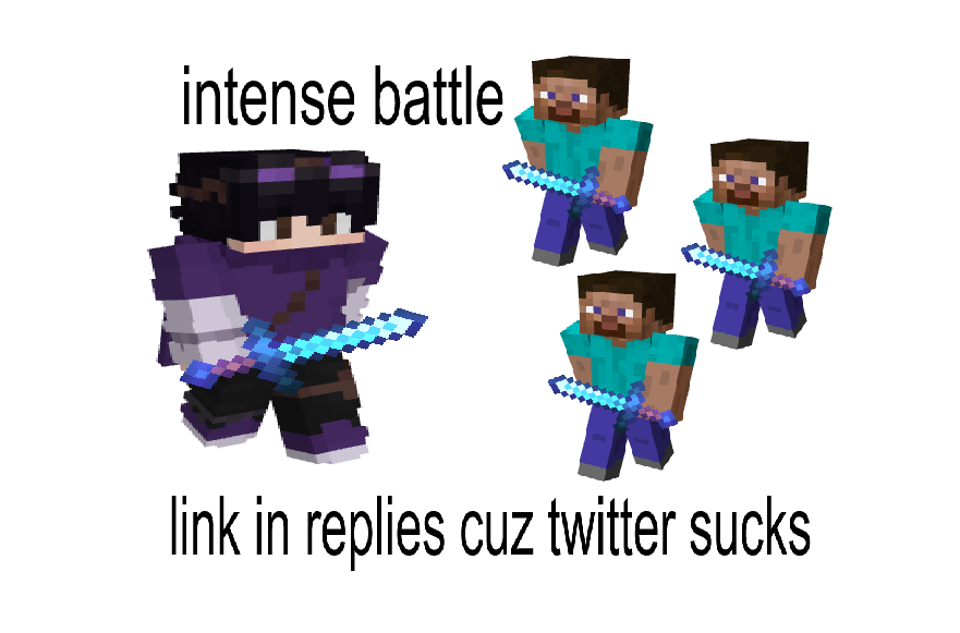 barrelsux's tweet photo. stupid minecraft players attempt to pvp https://t.co/y4tE7WPIad