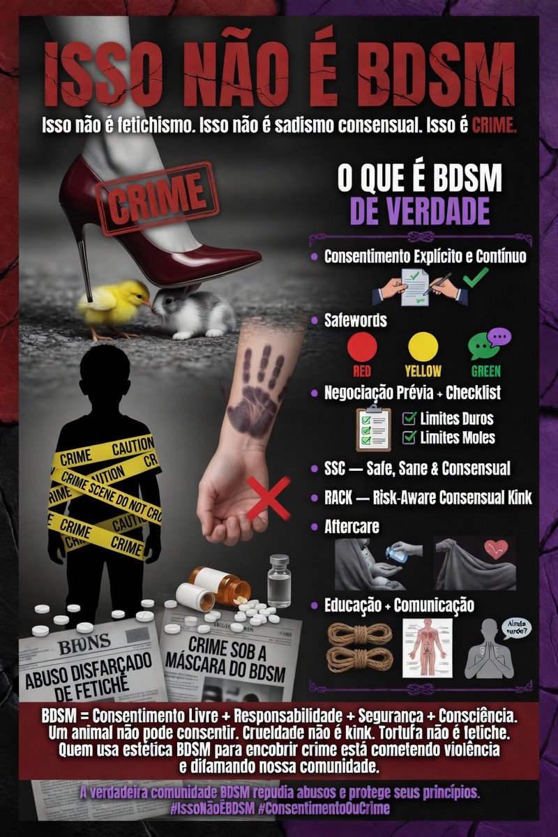 JuleahMistress's tweet photo. Quero deixar algo extremamente claro: isso não é BDSM. Isso não é sadismo consensual, nem prática fetichista. Essa conduta não representa de forma alguma a comunidade BDSM ou femdom.
#FEMDOM #BDSM https://t.co/i6WpwSS55u