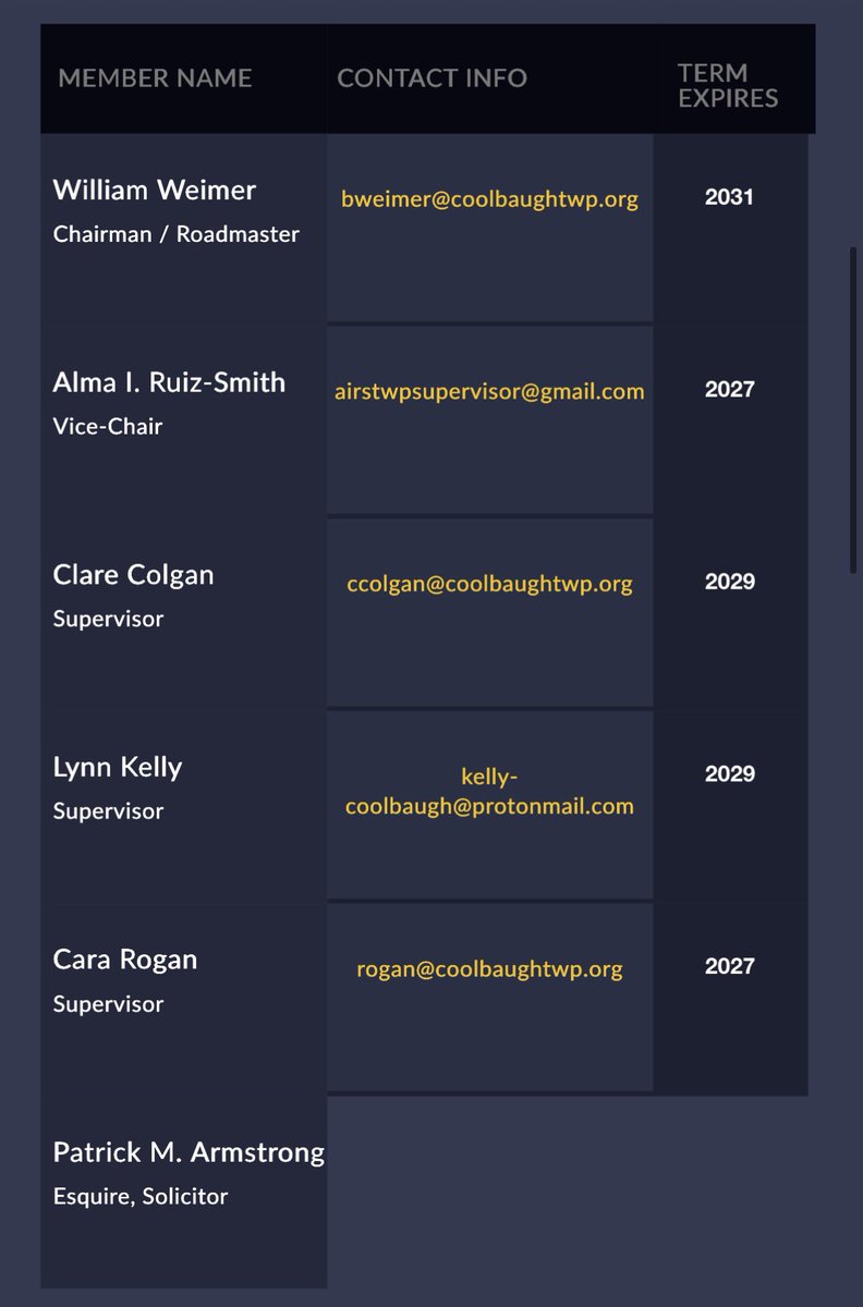 ScottPresler's tweet photo. Cara Rogan’s term expires in 2027. 

Does anyone live in Coolbaugh Township? 

📍Monroe County, Pennsylvania https://t.co/7cLNCO3TcH