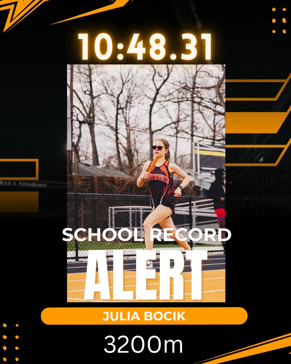 Syl_SouthviewXC's tweet photo. 🚨SCHOOL RECORD ALERT 🚨 

Steven Owen broke Chris Moore's long-standing 3200m school record at last night's regional meet with a time of 9:22.27, previously set in 1994.

Julia broke her own 3200m school record in last night's regional meet. https://t.co/SDyFryxORC