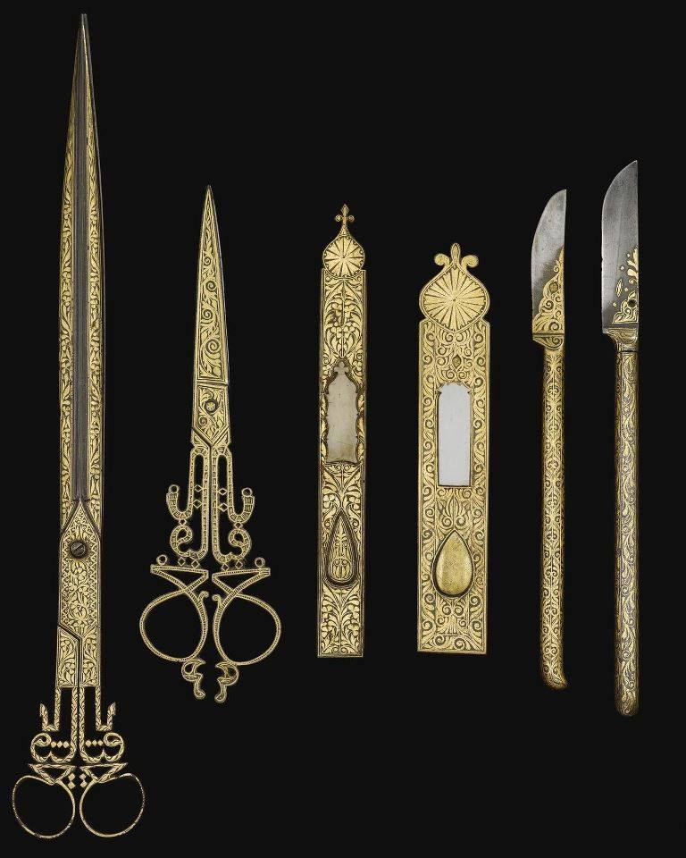 pastarchive's tweet photo. Ottoman set of damascened calligrapher’s tools, 19th century https://t.co/EjijKb5GQR