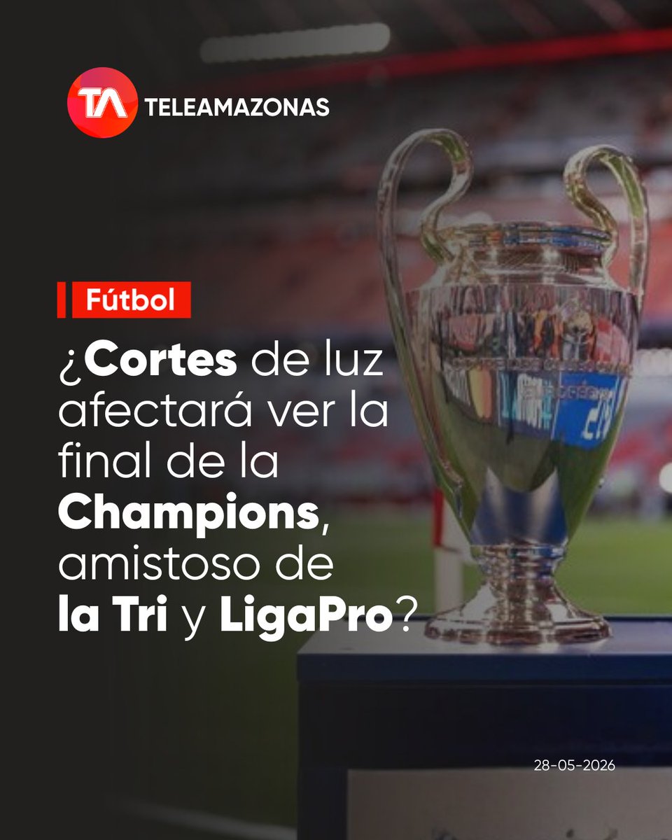 teleamazonasec's tweet photo. ⚽ https://t.co/NoxNdB72bF 👉 El Ministerio de Ambiente y Energía (MAE) anunció #apagones de cuatro horas que afectarán la transmisión de varios eventos futbolísticos. https://t.co/wl52d7KHaX