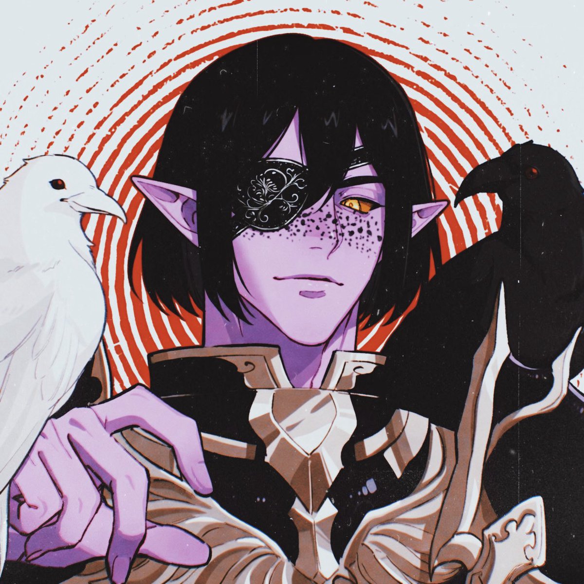 WizardBowlcut's tweet photo. Grimnir, a being created by one of the 41 supreme beings in the Tomb of Nazarick, Ulbert Alain Odle. He along with several other beings were made for the sole purpose of being Nazaricks last line of defense known as the 8th Floor Hierarchy. The guardians of the 8th floor were said to have a combined power greater than all of Nazarick itself and once stopped an alliance of guilds comprising 1500 people. 

At some point during the new age, Grimnir defected from Nazarick after the 41 Supreme Beings had vanished and before Mononga returned, thinking his creators abandoned them. After leaving, Grimnir took up a different name and eventually became know as the Allfather. He possesses two world items known as Gungnir and The Poetic Edda. 

In the current era of the new world he resides in his kingdom of Asgardea and has become aware of Nazarick and assumes one of the 41 supreme beings is the “sorcerer king”. Knowing from personal experience what terrible things Nazarick is capable of led him to side himself with the 13 heroes of the new world.