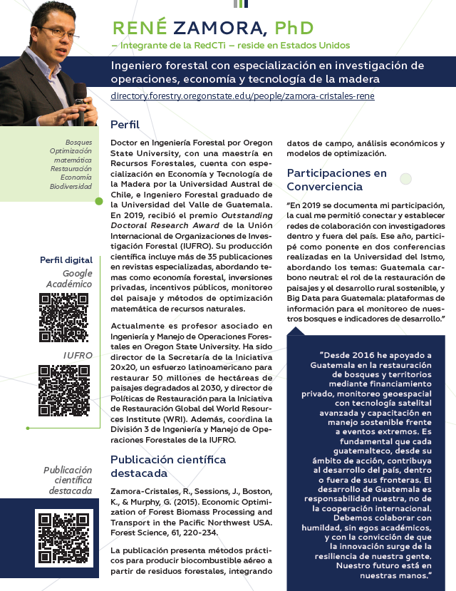 RedCTI_GT's tweet photo. ¡Estamos organizando Converciencia 2026! 🌎🔬

Hoy destacamos a René Zamora Cristales, quien investiga en ingeniería forestal y reside en Estados Unidos.

Comparte tu historia a través de: https://t.co/ZOpKNU3LDa

🗓️ Cierre: 29 de mayo
✉️ redctiguatemala@gmail.com https://t.co/Bjj49E4CDA