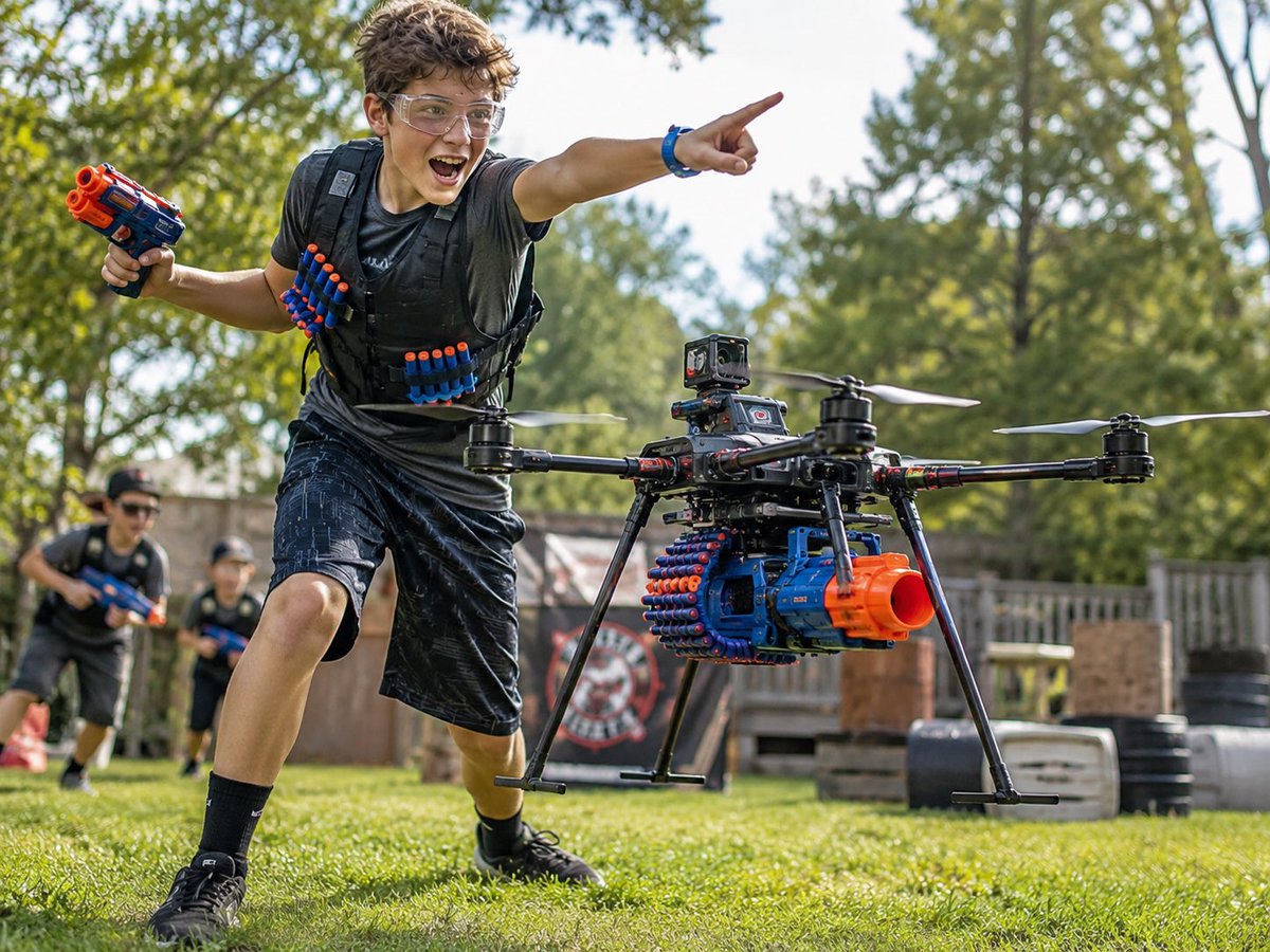 ethankongee's tweet photo. @googlegemma I’m going to add this to a drone with a nerf gun and battle my friends. https://t.co/D0plqpMV6H