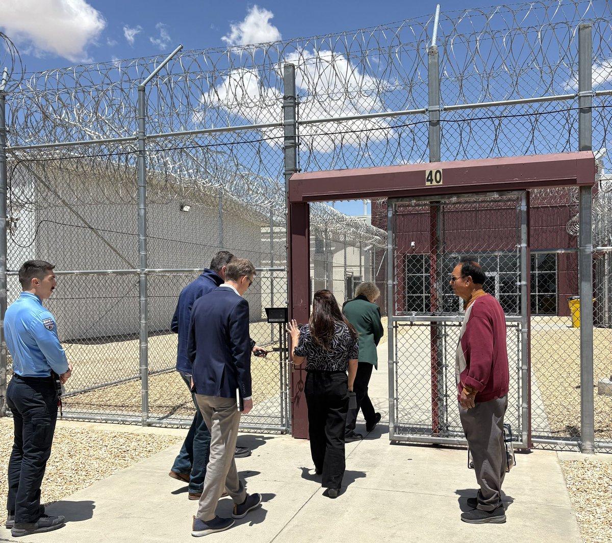 RepZoeLofgren's tweet photo. Yesterday, I joined 3 of my congressional colleagues on an unannounced oversight visit to the California City ICE detention facility, where there had previously been reports of abysmal conditions. Congress must continue to fight for transparency from ICE and hold this agency accountable for any violations of the law.