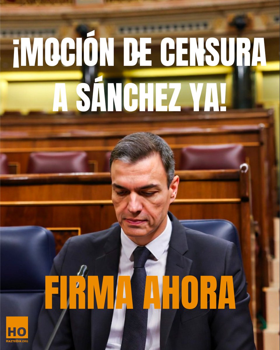 hazteoir's tweet photo. ⚠️ ATENCIÓN

⌛ ¿Hasta cuándo vamos a permitirlo?

🗳️ ¡MOCIÓN de CENSURA a Sánchez YA!

📱 ¡FIRMA AHORA y PÁSALO!

✍️ Firma aquí:
https://t.co/5S8ktqXuSy