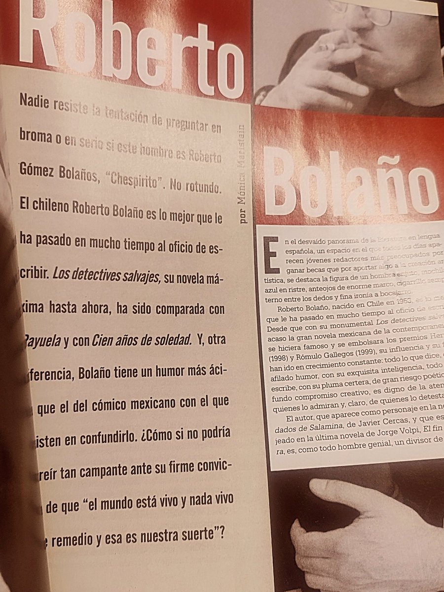 nosergio's tweet photo. La mítica Playboy con la entrevista de Mónica Maristain a Roberto Bolaño: https://t.co/RBbpwZGfX1