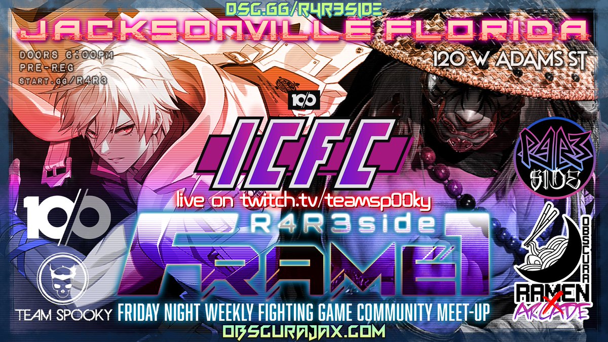 R4R3side's tweet photo. Tomorrow night we will be 🔴LIVE on the @teamspooky TwitchTV channel as part of the #ICFC offline network! 📡 TUNE IN around 8pm Eastern for Jacksonville Florida's Guilty Gear -Strive- &amp; TEKKEN 8 #FGC meet-up! https://t.co/Pme0z78KLa