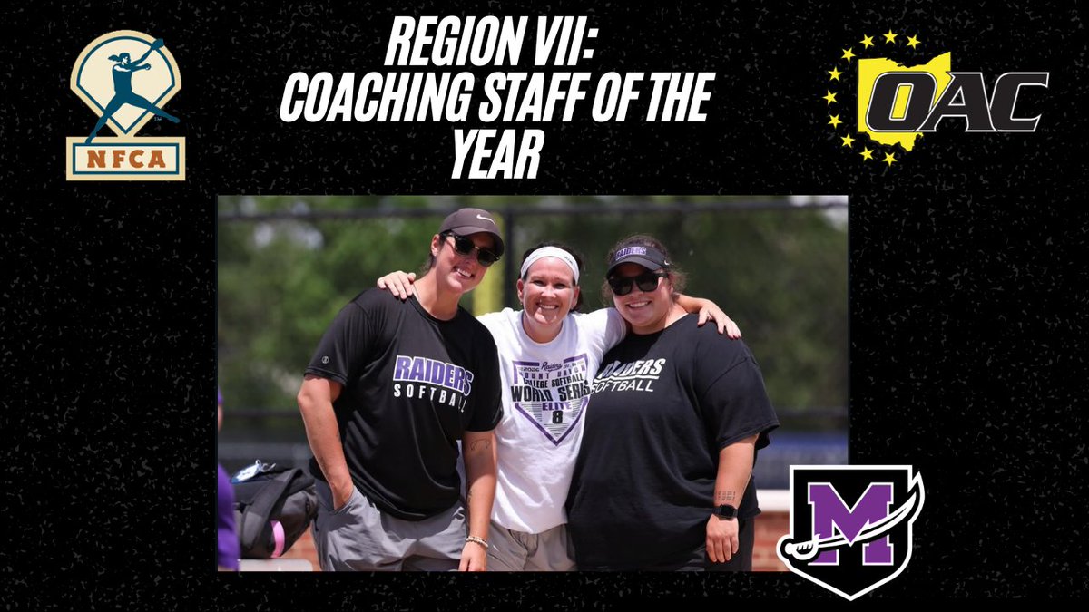OHAthleticConf's tweet photo. Mount Union Softball coaching staff — Head Coach Meghan Simons and assistants Jillia Cook, Erika Warren, and Zoey Devore — on earning NFCA Region VII Coaching Staff of the Year honors!
#OAC | #RegionVII https://t.co/VROFtwRZUn
