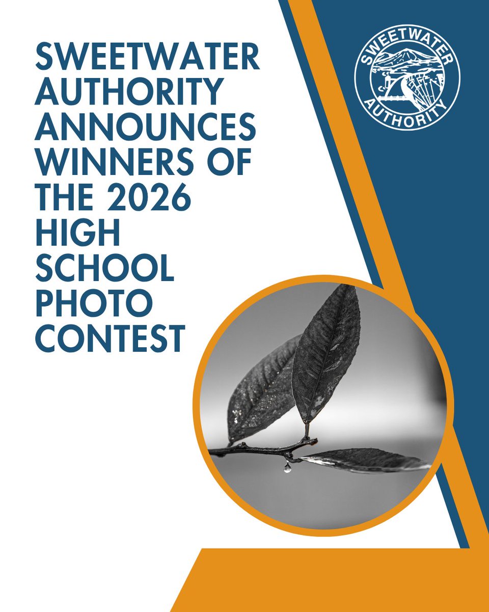SweetwaterAuth's tweet photo. 📸 Congratulations to the winners of the 2026 High School Photo Contest!

Winning photographs are now on display at the Bonita Museum &amp; Cultural Center.

See the winning entries: https://t.co/GCcrW8dv3A

#SweetwaterAuthority #PhotoContest #StudentPhotography https://t.co/4lTppjGM0T