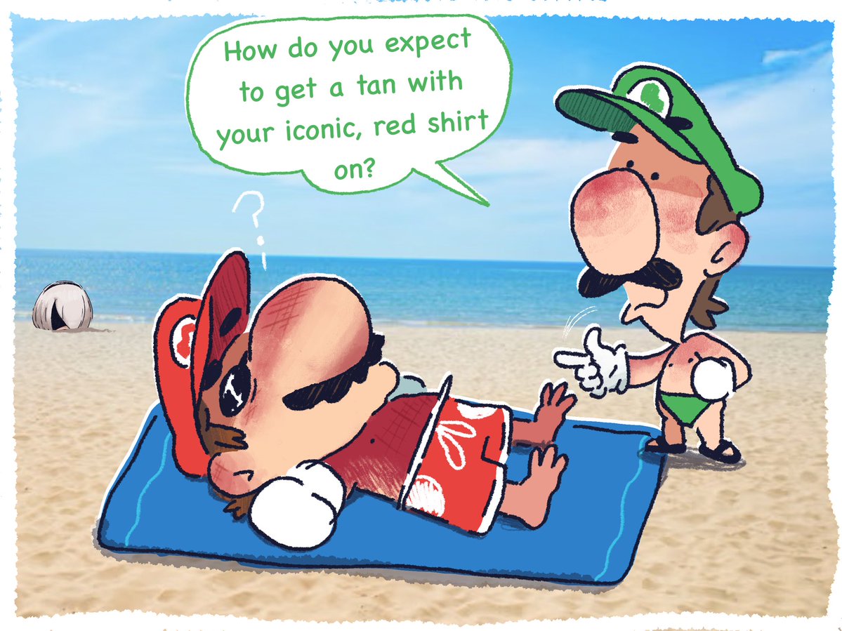 jacobscomix's tweet photo. Super duper sunshine Mario ☀️🍝
#mario #supermario #luigi #webcomic #2B https://t.co/wqGFaTxkU5