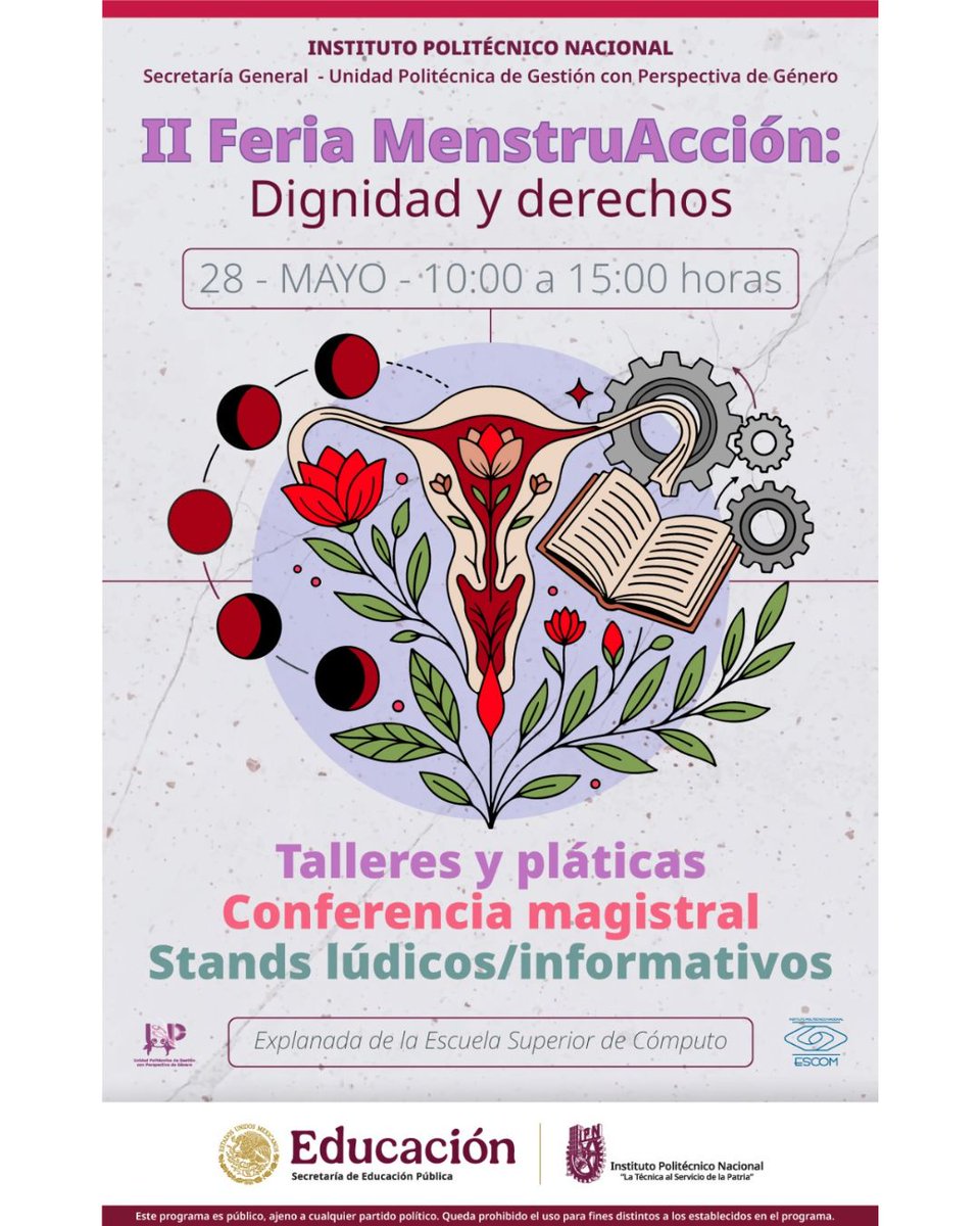 ESIMEZ_OFICIAL's tweet photo. Feria MenstruAcción: Dignidad y Derechos. ¡Entérate de todo!

#feria #alumnos #profesores #ComunidadPolitécnica #ESIMEZACATENCO #IPN

CPNE*dhh https://t.co/aQl8PIhbve