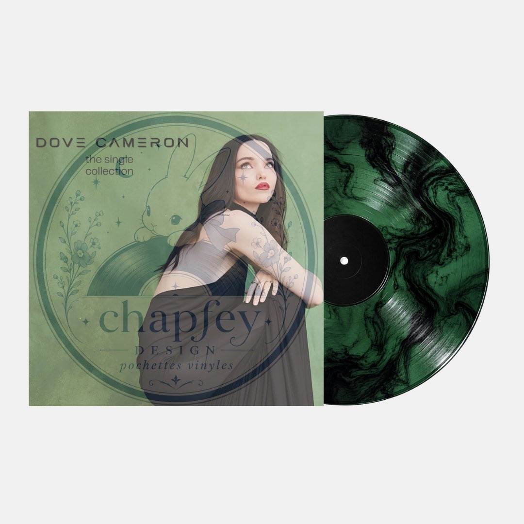 chapfey's tweet photo. Design / vinyl concept @DoveCameron https://t.co/4c11jLCbXY