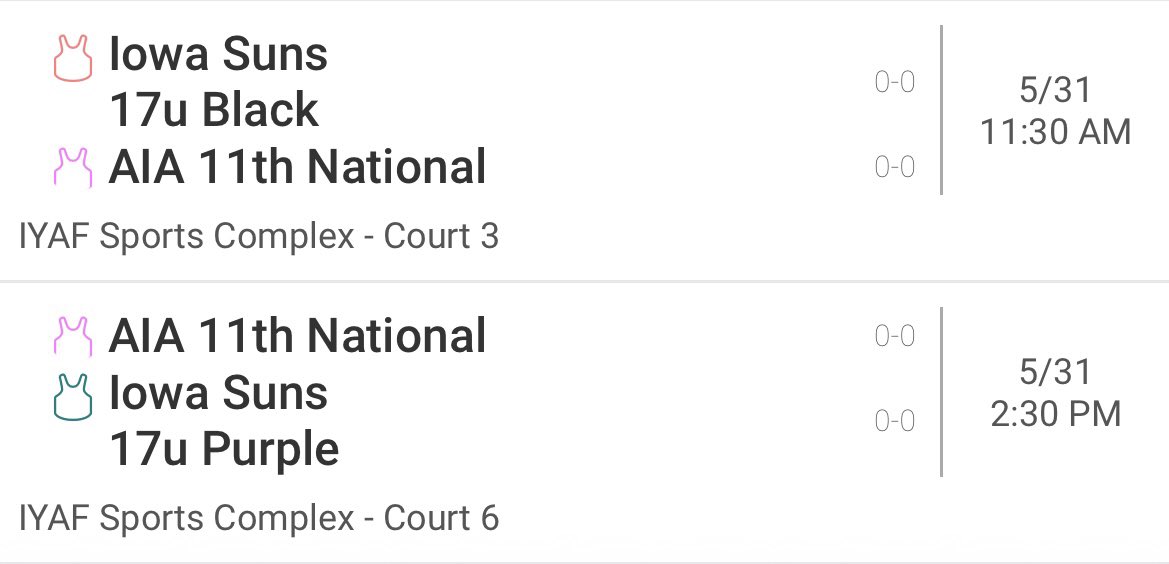Sam_Ralston13's tweet photo. 🚨 Schedule for this weekend at the May Madness tournament in Waukee 🚨 

@CoachJoshNCSA @DowlingBball https://t.co/u7kof3FbYg