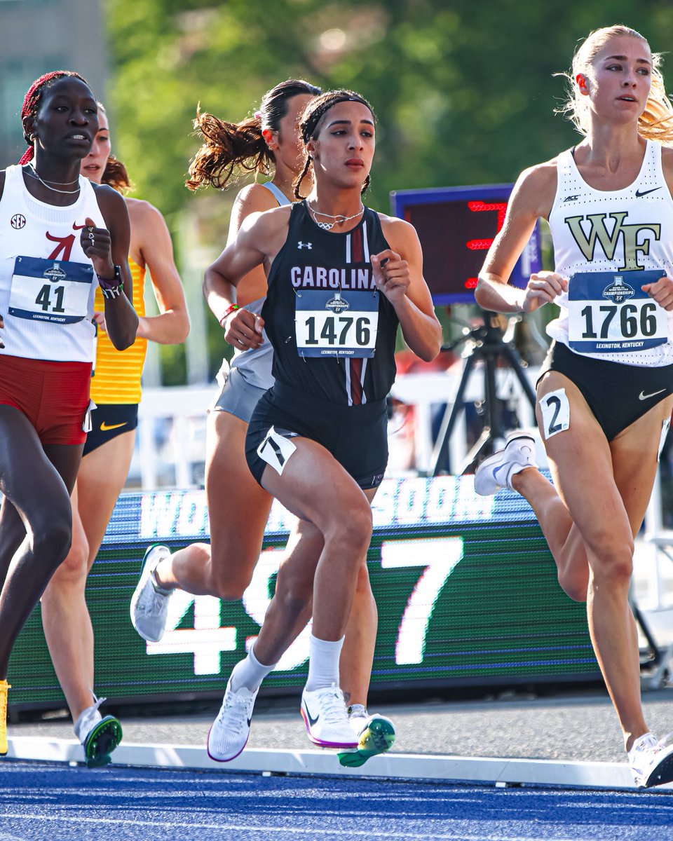 GamecockTrack's tweet photo. Fastest 1500m first round time! Salma runs 4:10.48, cruising to Saturday’s quarterfinal round https://t.co/tSOBfJffyu