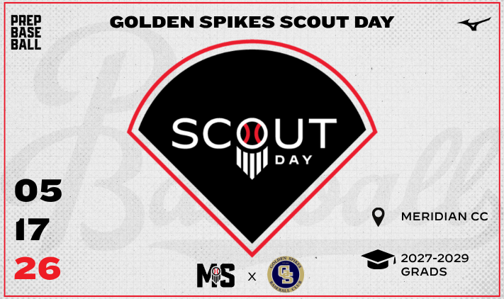PrepBaseballMS's tweet photo. #𝐆𝐨𝐥𝐝𝐞𝐧𝐒𝐩𝐢𝐤𝐞𝐬𝐒𝐜𝐨𝐮𝐭𝐃𝐚𝐲𝟐𝟔: 𝐕𝐢𝐝𝐞𝐨𝐬 𝐏𝐨𝐬𝐭𝐞𝐝 📹

ATTN College Coaches: Videos from the @GoldenSpikesBC Scout Day have been added to player profiles. Several players in attendance from the 2027-2029 classes.

Roster/Stats/News 👉 https://t.co/TfwYppAePu https://t.co/KkmE2HP8ib