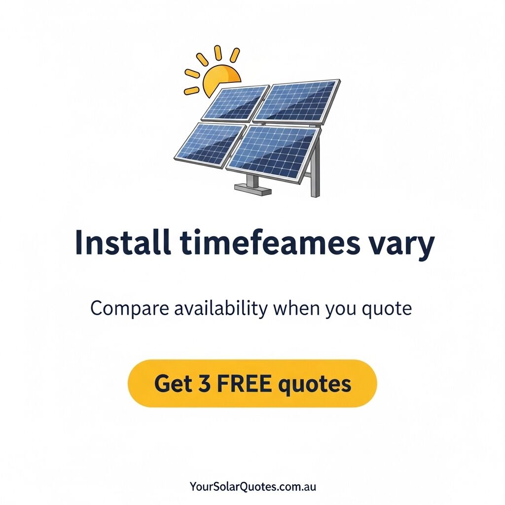 YourSolarQuotes's tweet photo. Some installers book out fast. When you compare quotes, compare timeframes too. 

#SolarInstall #HomeUpgrades #SolarAustralia #EnergySmart https://t.co/k7sKPxCscN