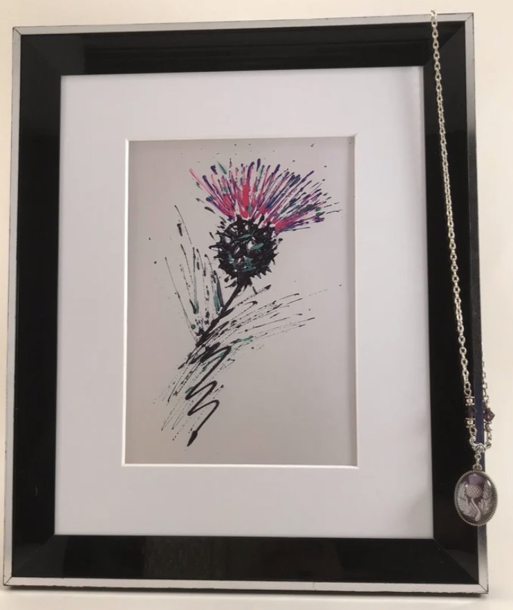 amazingraceart's tweet photo. Contemporary Scottish Thistle original art print #EarlyBiz #MHHSBD https://t.co/QrFSfXdH1y https://t.co/P8JEpMtKaJ