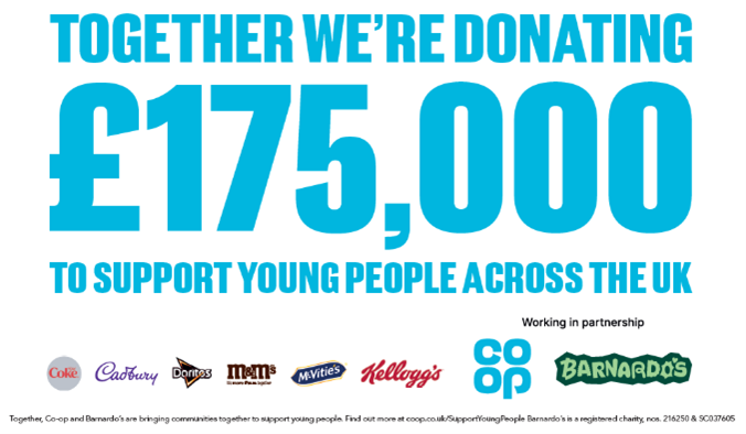 wayne2mf's tweet photo. Some great brands are helping @coopuk reach £7m with @barnardos. So, Pop to Co-op and treat yourself to one of the products knowing your purchase is supporting positive futures for young people: https://t.co/F0JbKEBew4 https://t.co/6T1s165PjO