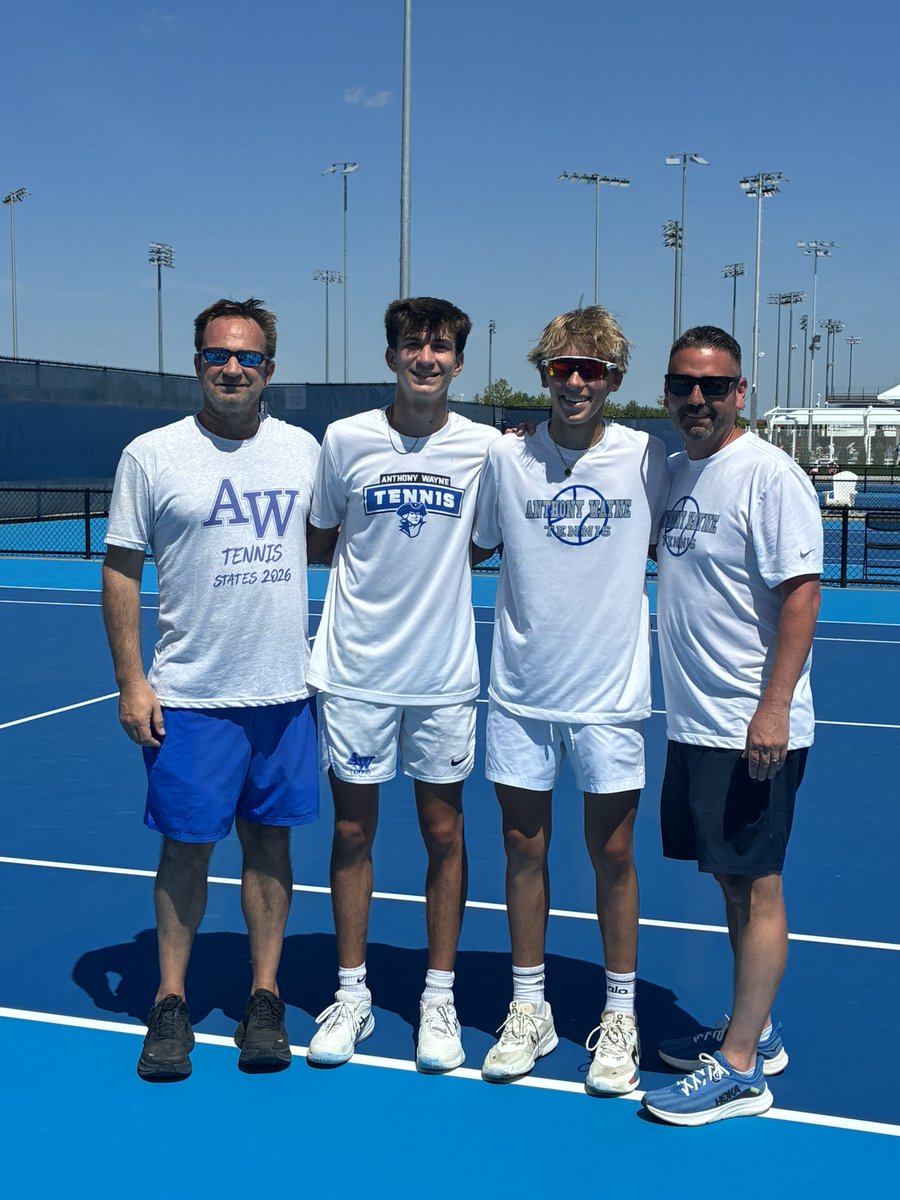 AWGenerals1's tweet photo. Congrats Brody and Will! 
They move on to tomorrow’s semi-finals and will be the FIRST @AWBoysTennis players on the wall as a doubles team!! https://t.co/kOmrXi5nzC