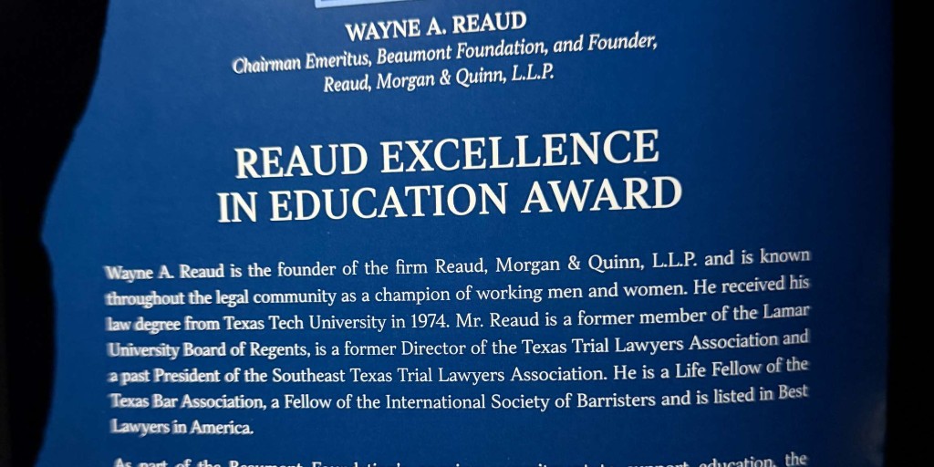 RodneyEllis's tweet photo. I was honored to attend Beaumont Foundation of America’s 2026 Reaud Excellence in Education Award Gala at Lamar University, joined by Judge Genesis Draper. The event celebrated 15 outstanding Southeast Texas teachers, each receiving $10,000 for their leadership and dedication to education.

Thank you to Wayne A. Reaud, founder of Reaud, Morgan & Quinn, for his ongoing commitment to recognizing excellence in education. Education is the key to a better future, and these teachers are exemplary leaders in our community.